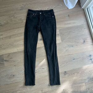 &Denim Mens Black Skinny Denim Jeans Size 29